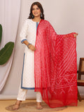 Mehroon Nazmin Chiffon Hand Tied Bhandej Dupatta (2.5 Meter)