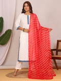 Red Nazmin Chiffon Hand Tied Leheriya Dupatta (2.5 Meter)