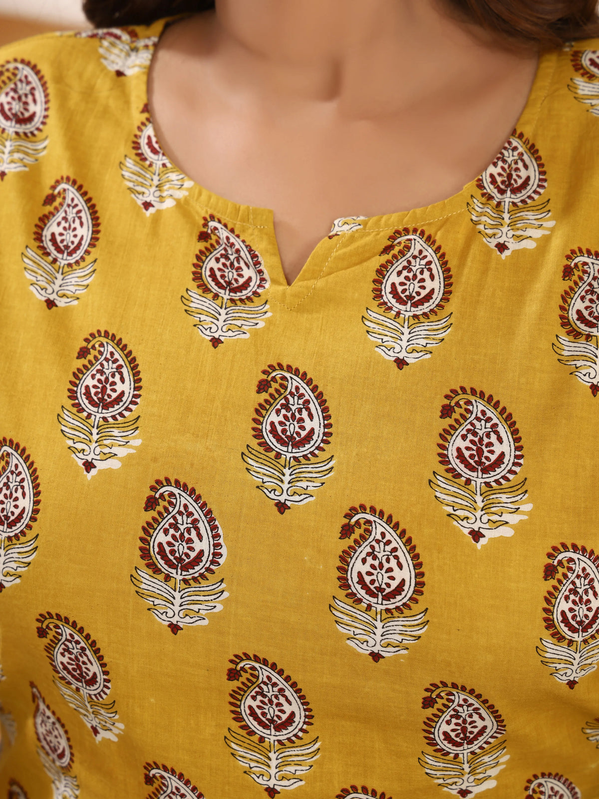 Sanganeri Musrad Paisley Print Pure Cotton Top