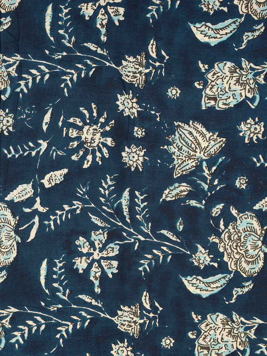 Women's Pure Cotton Sanganeri Print Unstitched Suit Set – Teal Blue Floral Buti Design