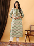 Sanganeri Buti Print Pale Cotton Kurti